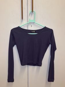 Navy Blue Long Sleeve Top