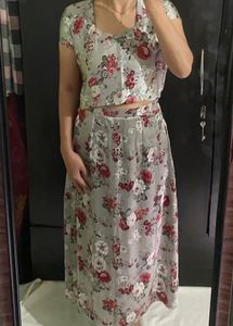 Floral Print Ethnic Gown