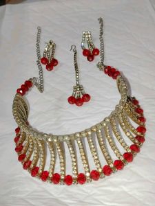 Red & Silver Jewelry Set