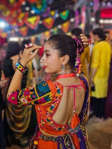 Beautiful orange &amp; Purple Lehenga Choli Set