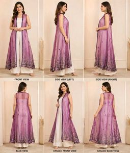 Elegant Purple Embellished Shrug