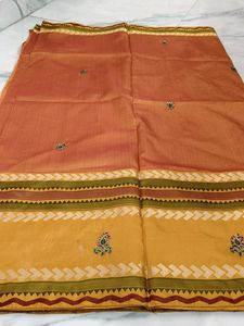 Elegant Yellow Saree with Intricate Design