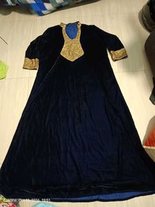 Elegant dark navy blue Velvet Gown