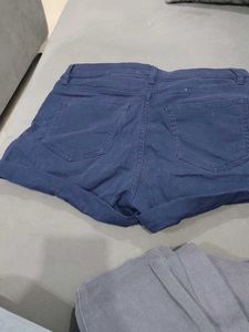H&amp;M navy Blue Denim Shorts