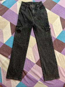 Dark Wash Cargo Jeans