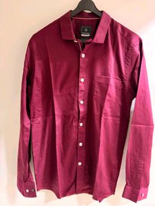Men's Maroon Formal Shirt