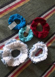 Handmade Crochet Scrunchies Set