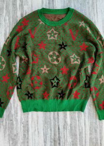 LV printed Patterned Green Sweater