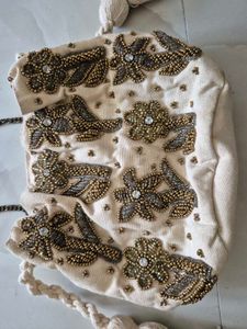 Boho Beaded Clutch with Tassels