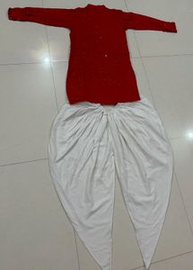 Red Kurta Dhoti Set
