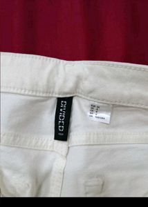 off white Wide Leg Jeans