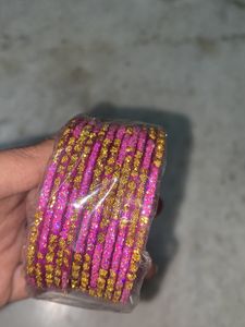 Pink Glitter Bangles