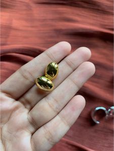 Chunky Gold Textured Button Earrings