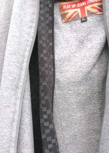 dubble layers Grey Zip-Up Hoodie