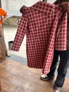 Chic Red Plaid Mini Dress