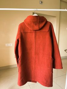 Red Wool Blend Duffle Coat