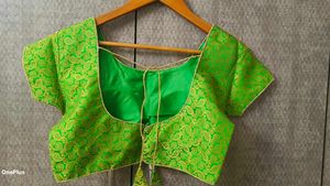 Green Brocade Blouse