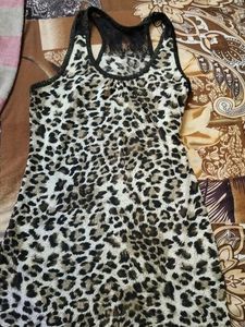 Leopard Print Dress with Lace Detail