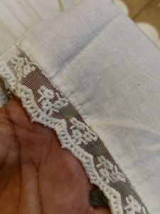 Comfortable Offwhite Palazzos with Lace Trim