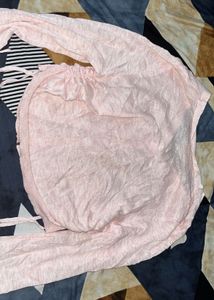 Light Pink Ruched Cardigan / Shrug Top 🎀