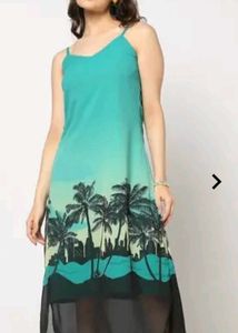Tropical Palm Print Dress
