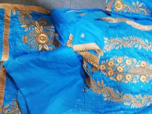 Cotton heavy embroidery and Stone
