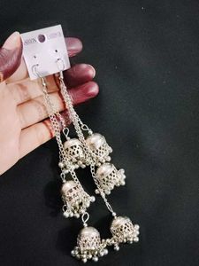 Chain style mini Jhumka Long Earrings🤩
