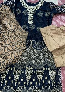 Beautiful Navy Blue Kurta Set with Dupatta