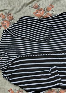 Classic Black &amp; White Striped Kurta