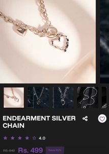 Heart Charm Silver Chain Necklace