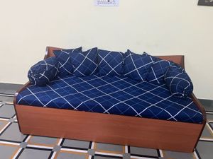 Navy blue  diwaan bedsheet with cushion cover