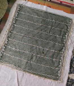 Embroidered Net Dark green dupatta