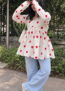 Charming Heart Print Kurta
