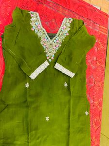 Beautiful Green Kurta Set with Dupatta