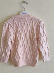 Cute Pink Knit Sweater with Bows