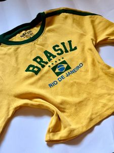 Brazil Baby Tee 🇧🇷Y2K Football Jersey Style T