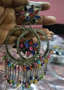 Boho Blue Star Dangle Earrings