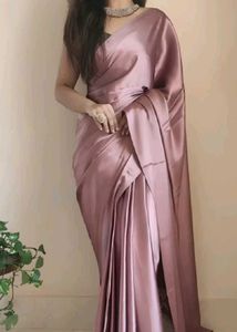SATIN PEACH SAREE