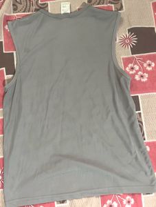 Men's Grey Sleeveless Graphic T-Shirt
