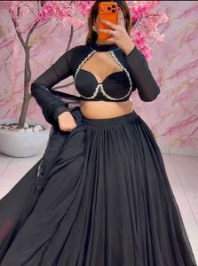 Black Embellished Lehenga Choli Set