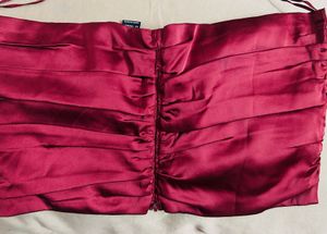 Maroon Bow Front Crop Top