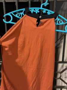 Casual Orange Sleeveless Dress