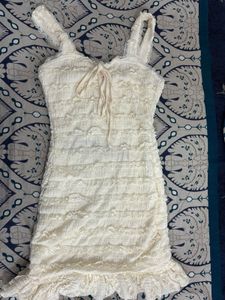 Cream Lace Mini Dress