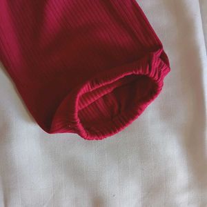 Ribbed Button-Up Top