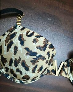 Leopard Print Bra with Chain Straps