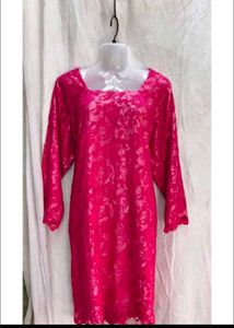 Vibrant Pink Lace Dress