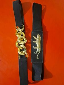 Fashionable Black Belts with Gold Accents