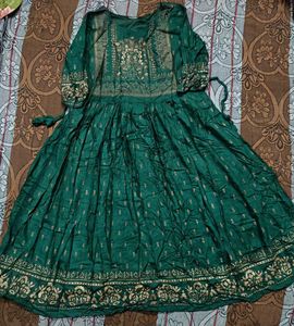 Elegant Teal Green Ethnic Anarkali Dress for Women