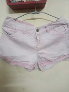 Light Pink Denim Shorts