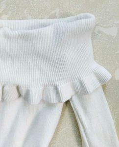 Off-Shoulder Ruffle Knit Top